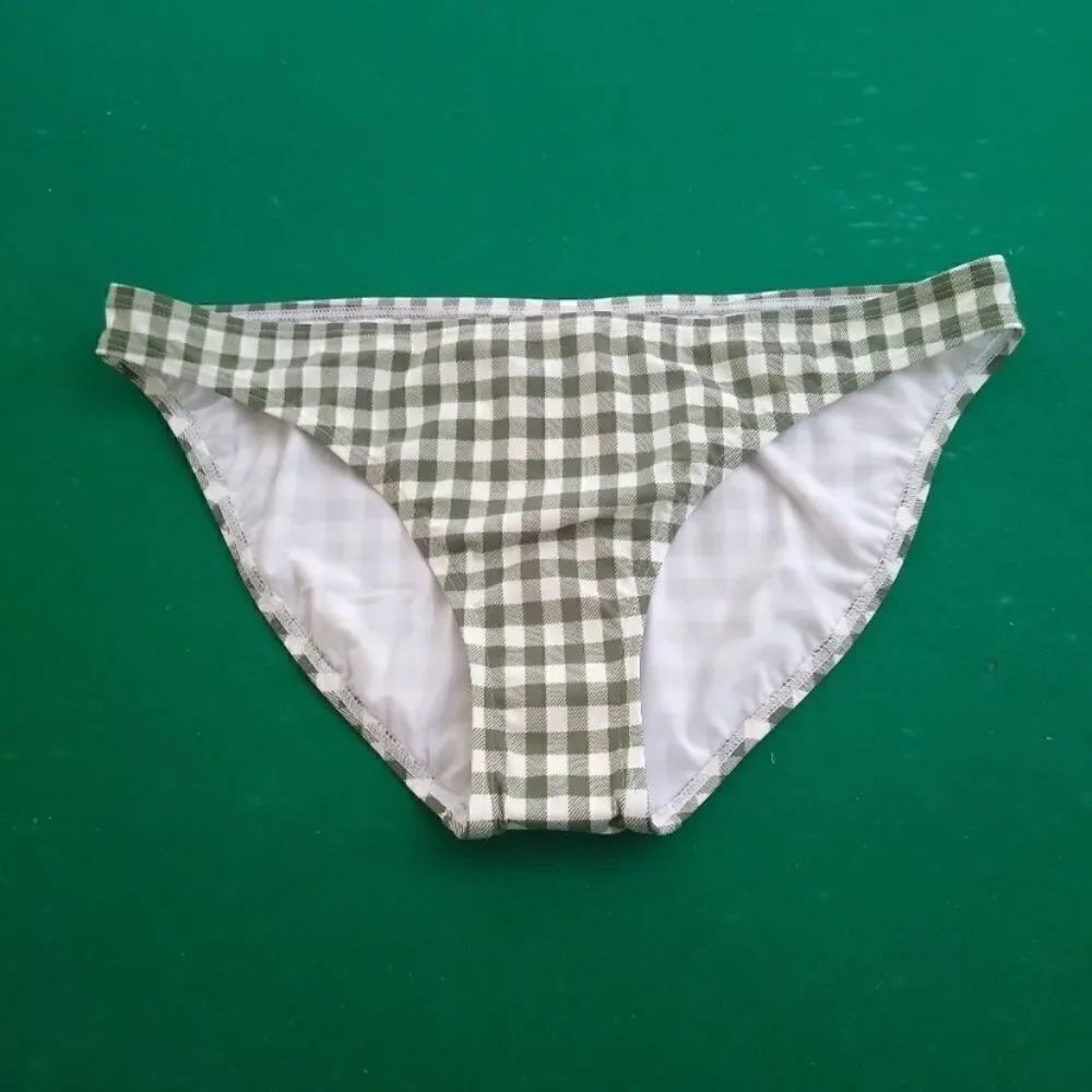 Tory Burch Green Gingham Hipster Bikini Bottoms - Picture 5 of 8